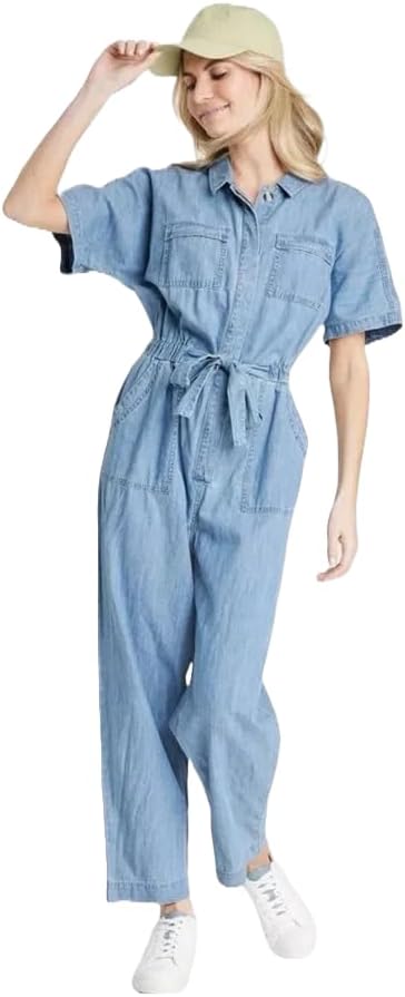 Universal Thread Women's Short Sleeve Button-Front Boilersuit -